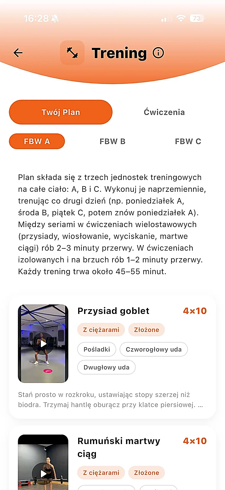 Jasny plan treningowy w aplikacji NEEDED